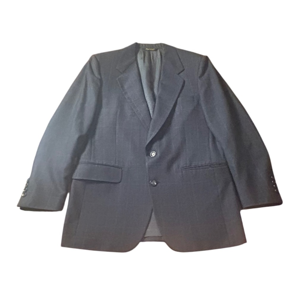 Vintage 1987 Philadelphia Fleet's Halston Navy Pinstripe Pure Wool Blazer Jacket